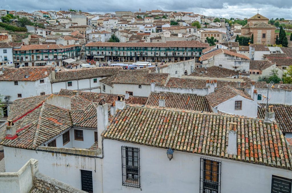 Casco antiguo de Chinchón desde el aire